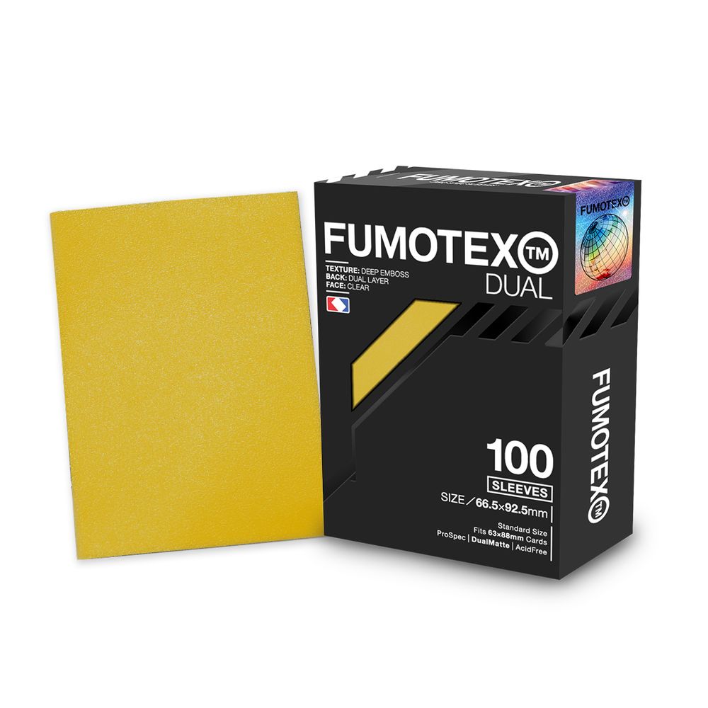 FUMOTEX DUAL SLEEVE デュアルスリーブ イエローフリージア 100枚 66.5x92.5 エンボス マット 裏面黒 ポケカOKの画像