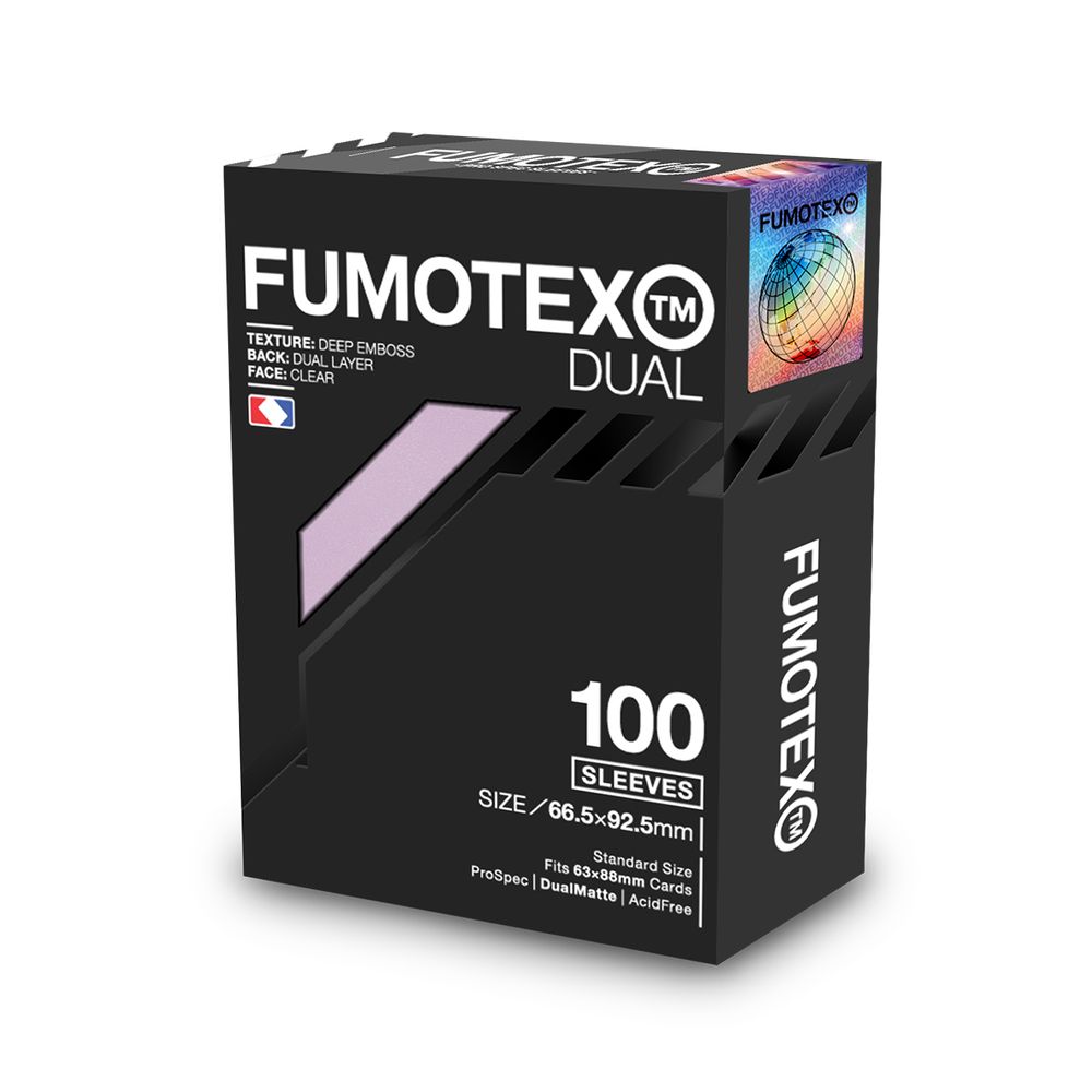 FUMOTEX DUAL SLEEVE デュアルスリーブ パープルアイリス 100枚 66.5x92.5 エンボス マット 裏面黒 ポケカOKの画像