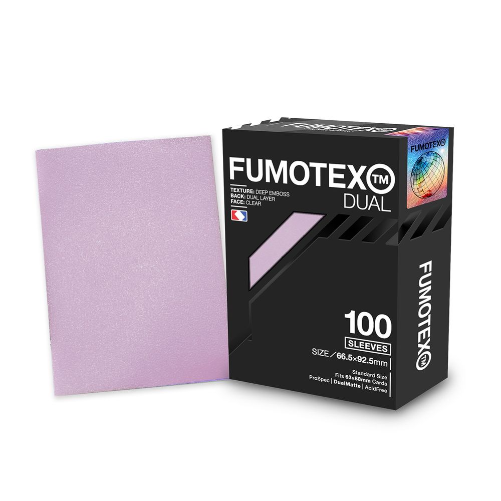 FUMOTEX DUAL SLEEVE デュアルスリーブ パープルアイリス 100枚 66.5x92.5 エンボス マット 裏面黒 ポケカOKの画像