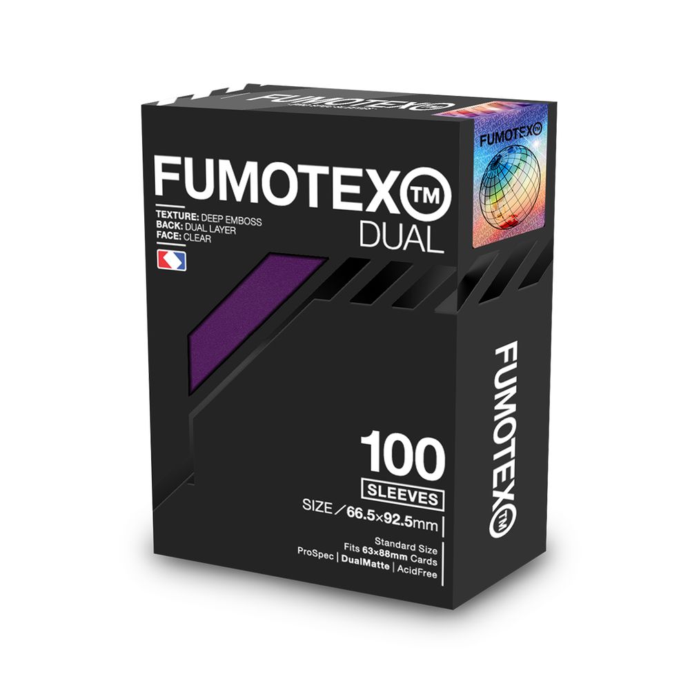 FUMOTEX DUAL SLEEVE デュアルスリーブ バイオレットビオラ 100枚 66.5x92.5 エンボス マット 裏面黒 ポケカOKの画像
