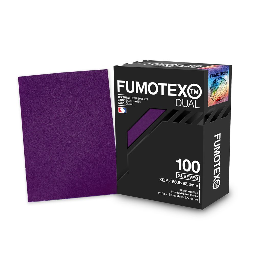 FUMOTEX DUAL SLEEVE デュアルスリーブ バイオレットビオラ 100枚 66.5x92.5 エンボス マット 裏面黒 ポケカOKの画像