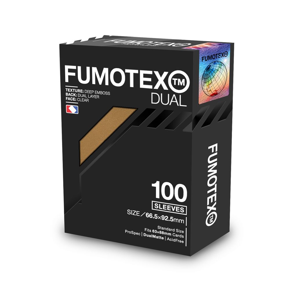 FUMOTEX DUAL SLEEVE デュアルスリーブ ゴールドギンキョウ 100枚 66.5x92.5 エンボス マット 裏面黒 ポケカOKの画像