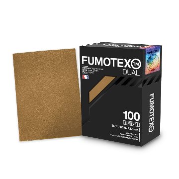 FUMOTEX DUAL SLEEVE デュアルスリーブ ゴールドギンキョウ 100枚 66.5x92.5 エンボス マット 裏面黒 ポケカOKの画像