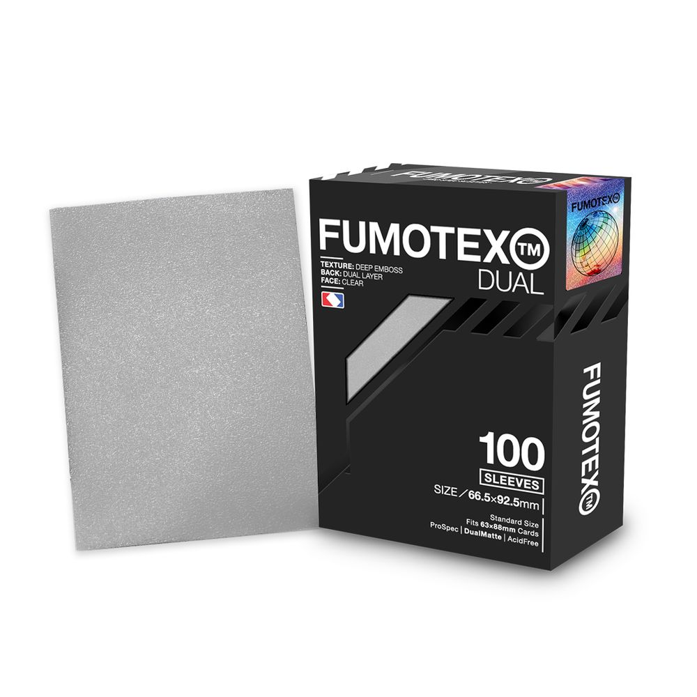 FUMOTEX DUAL SLEEVE デュアルスリーブ シルバーリリー 100枚 66.5x92.5 エンボス マット 裏面黒 ポケカOKの画像