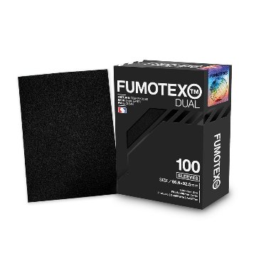 FUMOTEX DUAL SLEEVE デュアルスリーブ ブラックエボニー 100枚 66.5x92.5 エンボス マット 裏面黒 ポケカOKの画像