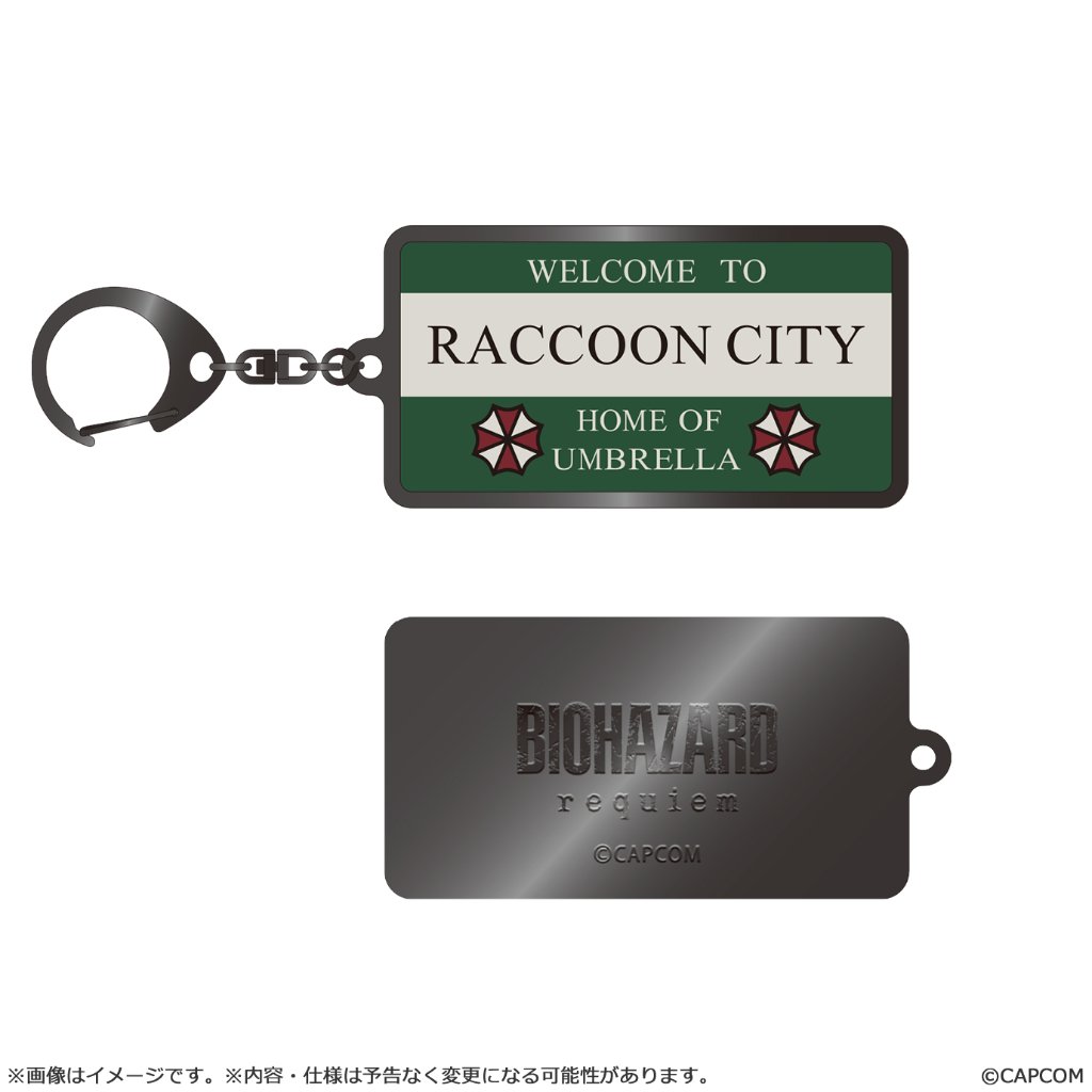 バイオハザード レクイエム メタルキーホルダー ラクーンシティ看板の画像