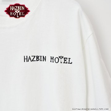 ハズビンホテル  シーズン１ ロゴ半袖Tシャツ 白 裏面タイトルロゴ有りの画像