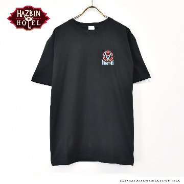 Hazbin Hotel ハズビン・ホテル TRUST US 半袖Tシャツ 黒 裏面ビッグプリント有りの画像
