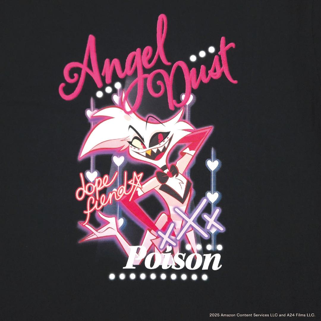 Hazbin Hotel ハズビンホテル エンジェル 半袖Tシャツ 黒の画像