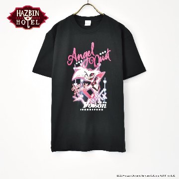 Hazbin Hotel ハズビン・ホテル エンジェル 半袖Tシャツ 黒の画像