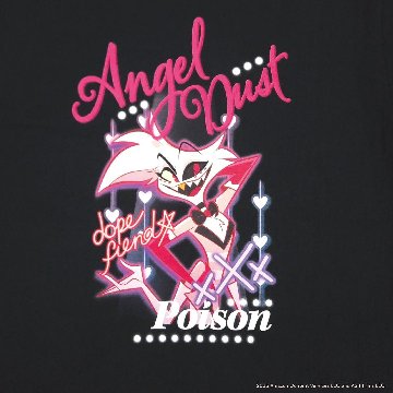 Hazbin Hotel ハズビンホテル エンジェル 半袖Tシャツ 黒の画像