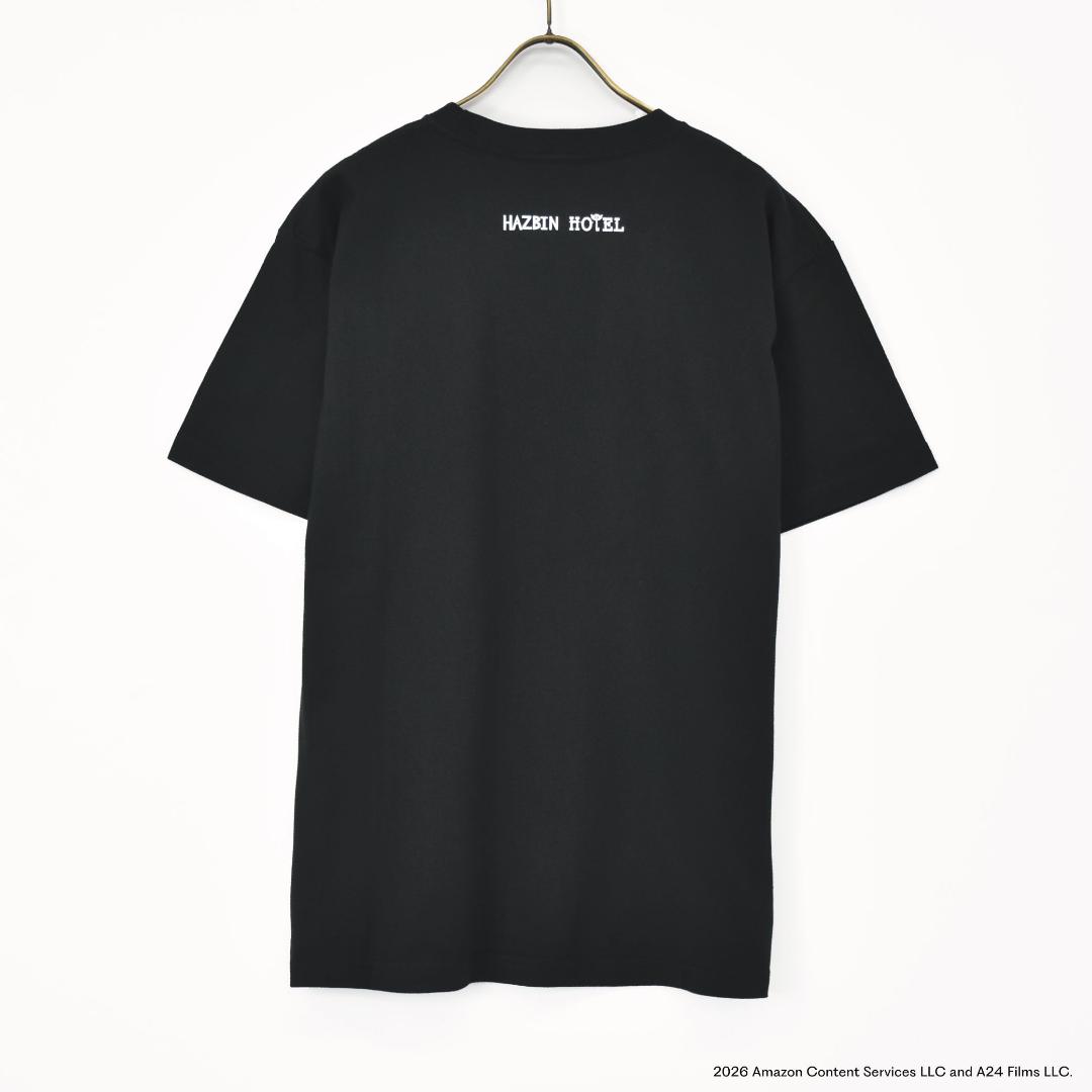 Hazbin Hotel ハズビンホテル THE VEES ヴォックス ヴァレンティノ ヴェルヴェット 半袖Tシャツ 黒の画像