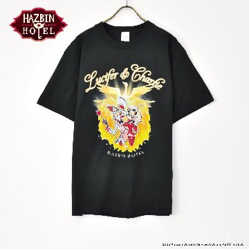 Hazbin Hotel ハズビン・ホテル シーズン１ チャーリー＆ルシファー 半袖Tシャツ 黒の画像