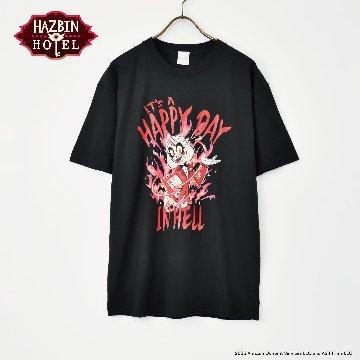 Hazbin Hotel ハズビン・ホテル シーズン１ チャーリー It's a Happy Day in Hell 半袖Tシャツ 黒の画像