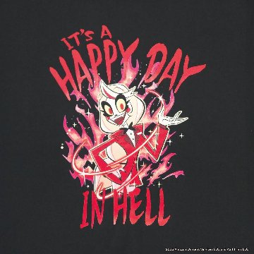 Hazbin Hotel ハズビン・ホテル シーズン１ チャーリー It's a Happy Day in Hell 半袖Tシャツ 黒の画像