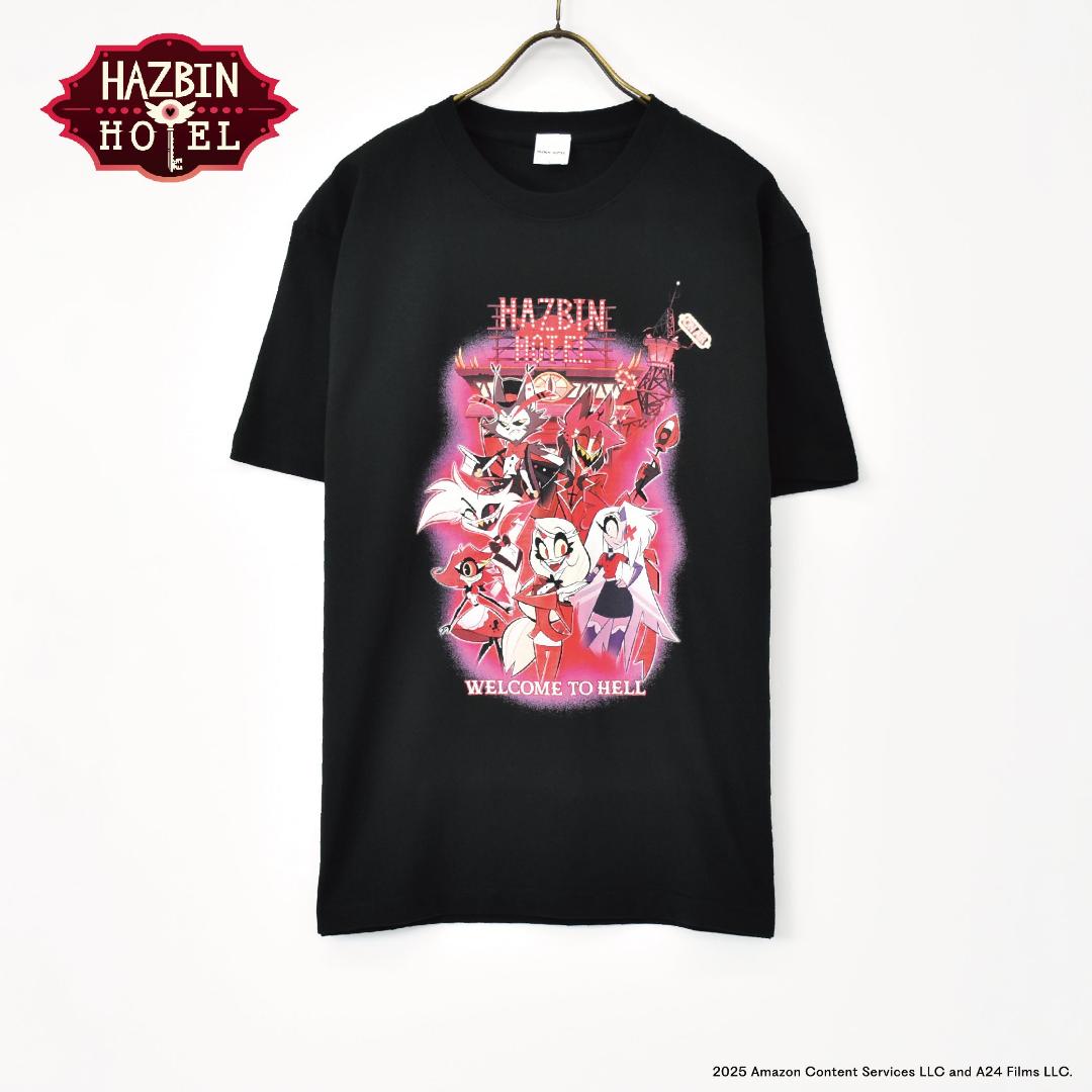 Hazbin Hotel ハズビン・ホテル シーズン１ キャラクター集合 半袖Tシャツ ハスク アラスター エンジェル ニフティ チャーリー ヴァギーの画像