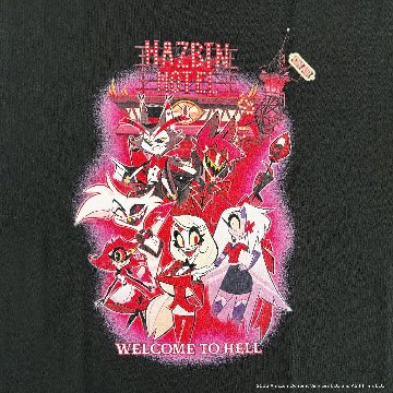 Hazbin Hotel ハズビン・ホテル シーズン１ キャラクター集合 半袖Tシャツ ハスク アラスター エンジェル ニフティ チャーリー ヴァギーの画像