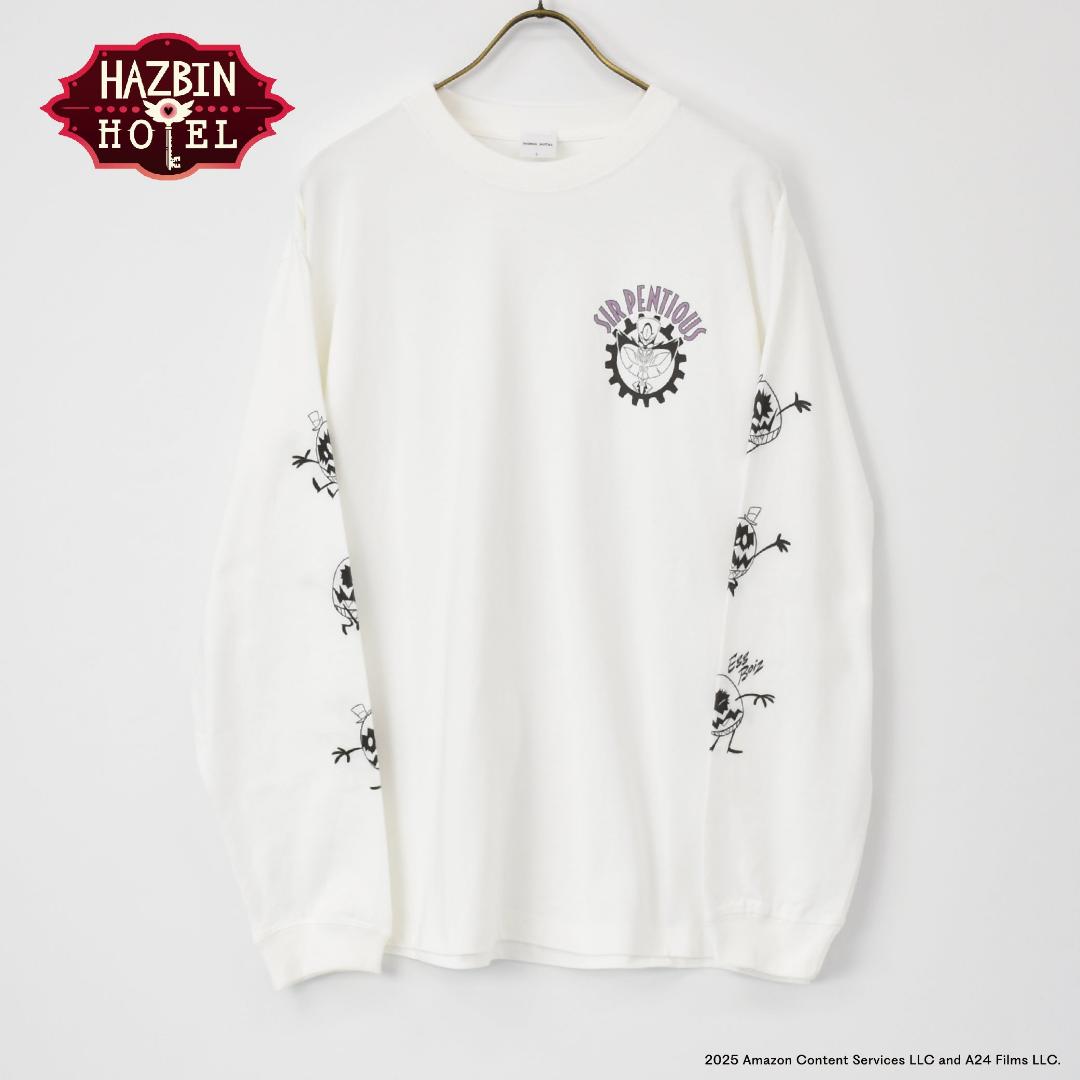 Hazbin Hotel ハズビン・ホテル シーズン１ サー・ペンシャス＆エッギーズ 長袖Tシャツ 白の画像