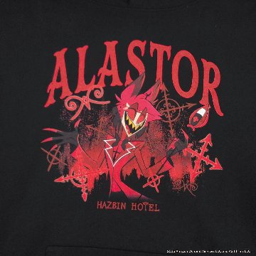 Hazbin Hotel ハズビン・ホテル シーズン１ アラスター パーカー フード付き フーディー 袖 OH DEER! ロゴ有りの画像