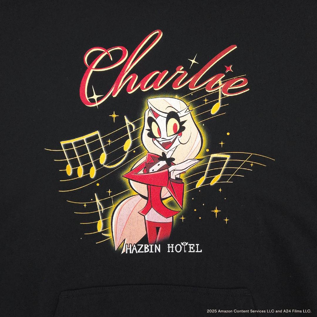 Hazbin Hotel ハズビン・ホテル シーズン１ チャーリー パーカー フード付き フーディー 袖 PRINCESS OF HELL ロゴ有りの画像