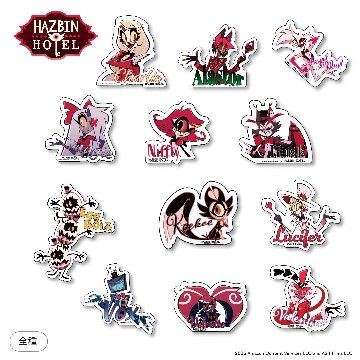 Hazbin Hotel ハズビン・ホテル シーズン１ ハーフアップ ネーム入りダイカットステッカー 各種の画像