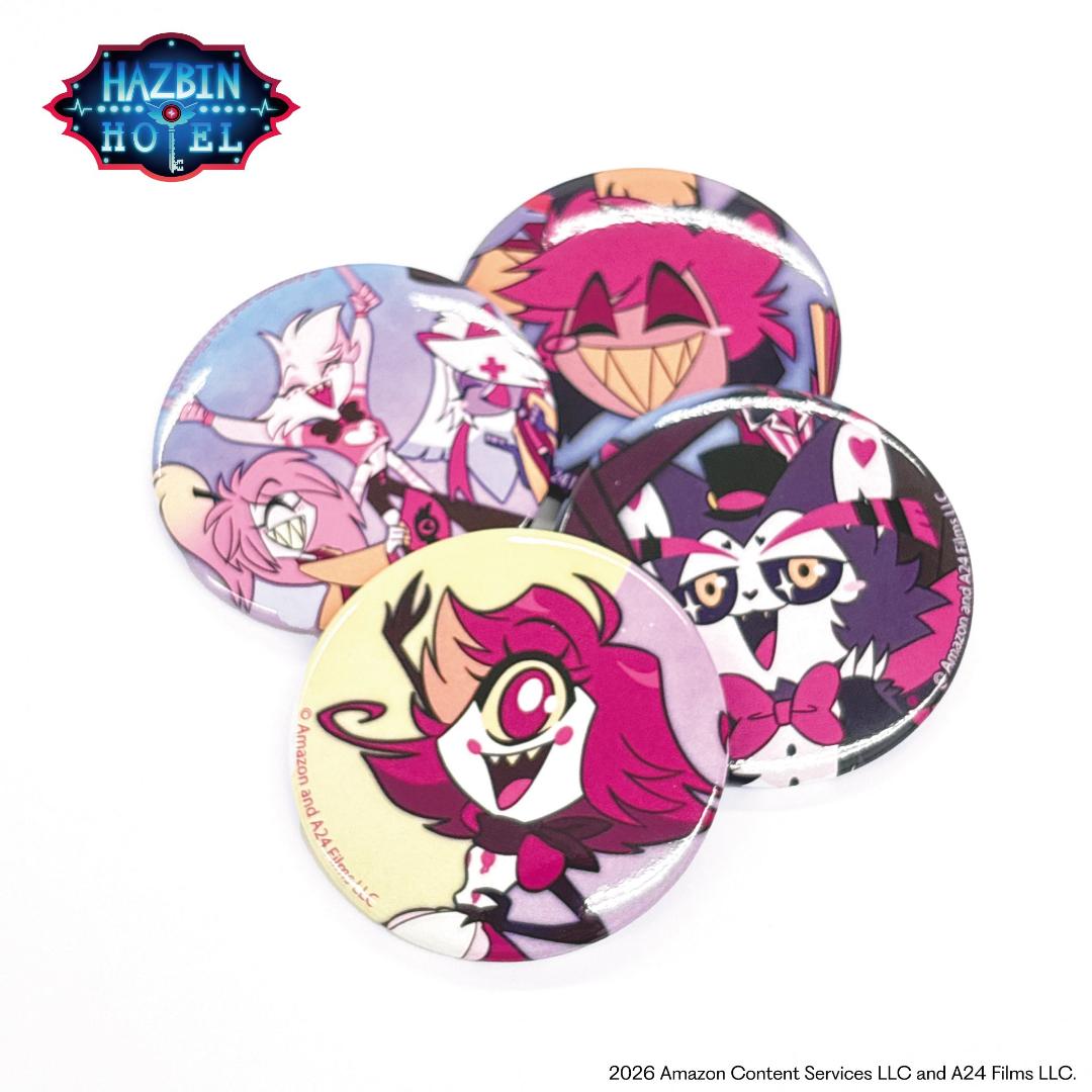 Hazbin Hotel ハズビンホテル シーズン２ ニフティ 『Clean it Up!』 缶バッジ 4個セットの画像