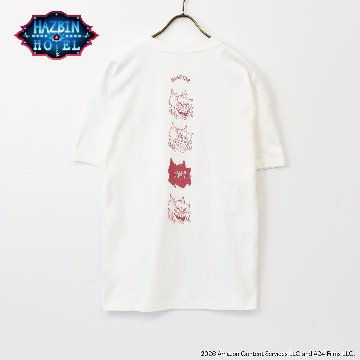 Hazbin Hotel ハズビンホテル シーズン２ アラスター 杖アイコン 半袖Tシャツ 裏面アラスターフェイス4連プリント有りの画像