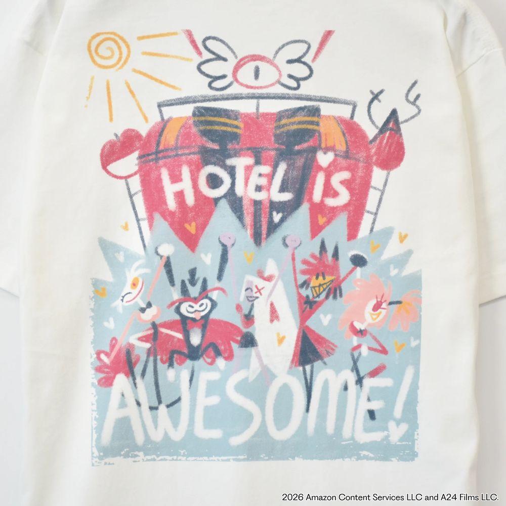 Hazbin Hotel ハズビンホテル シーズン２ ホテルメンバー 落書き 半袖Tシャツ エンジェル ハスク ヴァギー アラスター チェリーの画像