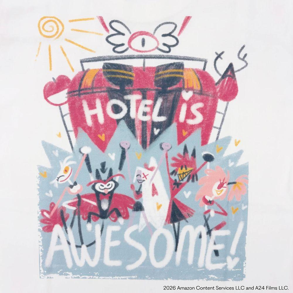 Hazbin Hotel ハズビンホテル シーズン２ ホテルメンバー 落書き 半袖Tシャツ エンジェル ハスク ヴァギー アラスター チェリーの画像