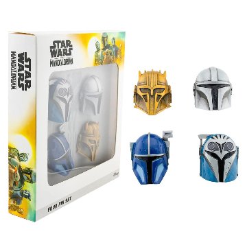 スター・ウォーズ マンダロリアン 3D ヘルメット ピンバッジ 4個セットの画像