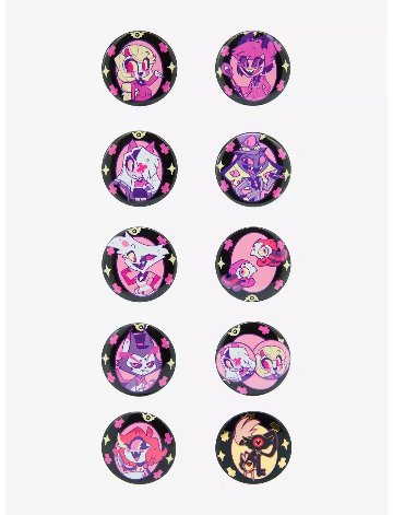 Hazbin Hotel ハズビン・ホテル ちびキャラクター ミニ 缶バッジ ランダム商品 １袋２個入の画像
