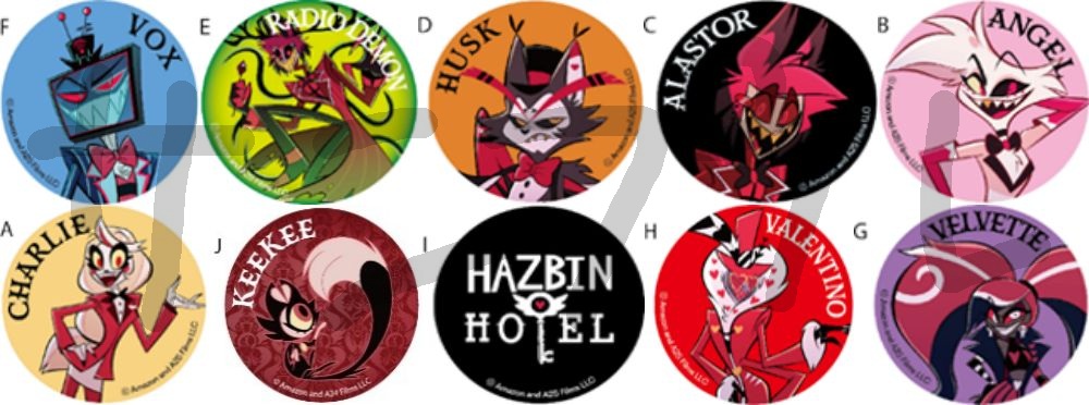 Hazbin Hotel ハズビンホテル シーズン１ シークレット缶バッジ B 全10種類 ランダム商品の画像