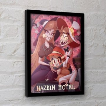 Hazbin Hotel ハズビンホテル フレーム付きポスター モーニングスター家 家族写真 リリス ルシファー チャーリー 30x40センチの画像