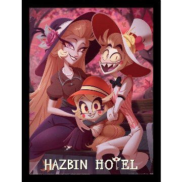 Hazbin Hotel ハズビンホテル フレーム付きポスター モーニングスター家 家族写真 リリス ルシファー チャーリー 30x40センチの画像
