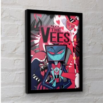 Hazbin Hotel ハズビンホテル フレーム付きポスター THE VEES ヴィーズ ヴォックス ヴェルヴェット ヴァレンティノ 30x40センチの画像