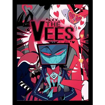 Hazbin Hotel ハズビンホテル フレーム付きポスター THE VEES ヴィーズ ヴォックス ヴェルヴェット ヴァレンティノ 30x40センチの画像