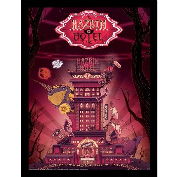Hazbin Hotel ハズビンホテル フレーム付きポスター シーズン1 ホテル キーアート 30x40センチの画像