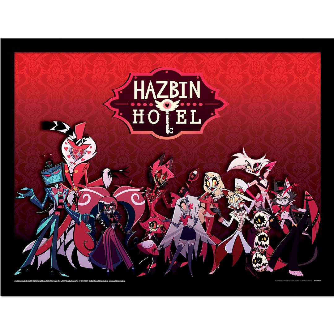 Hazbin Hotel ハズビンホテル フレーム付きポスター シーズン1 メンバー集合 30x40センチの画像
