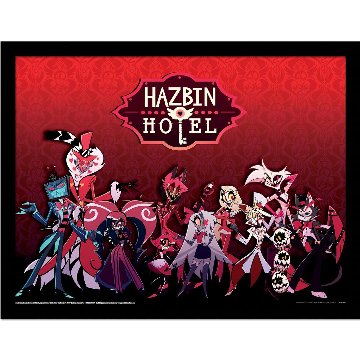 Hazbin Hotel ハズビンホテル フレーム付きポスター シーズン1 メンバー集合 30x40センチの画像