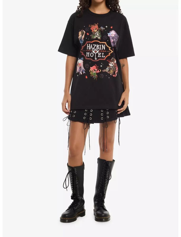 Hazbin Hotel ハズビンホテル ちび グループ Tシャツ チャーリー アラスター エンジェル ヴァギー ニフティ ハスク 各種の画像