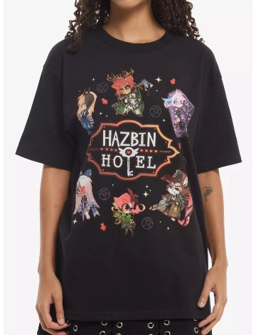 Hazbin Hotel ハズビンホテル ちび グループ Tシャツ チャーリー アラスター エンジェル ヴァギー ニフティ ハスク 各種の画像