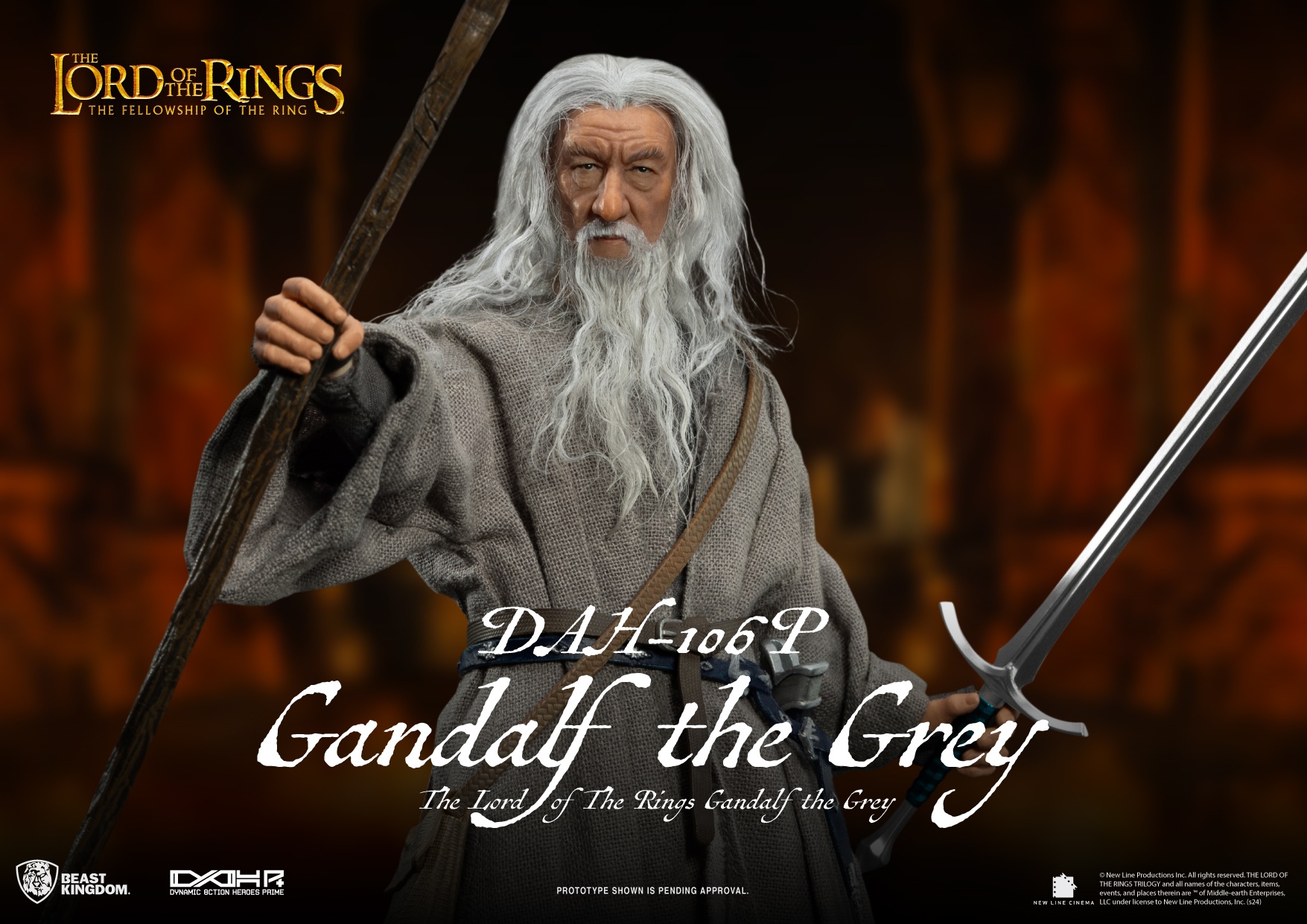 Beast Kingdom DAH-106P ロード・オブ・ザ・リング 灰色のガンダルフ 1:9 Scale アクションフィギュアの画像