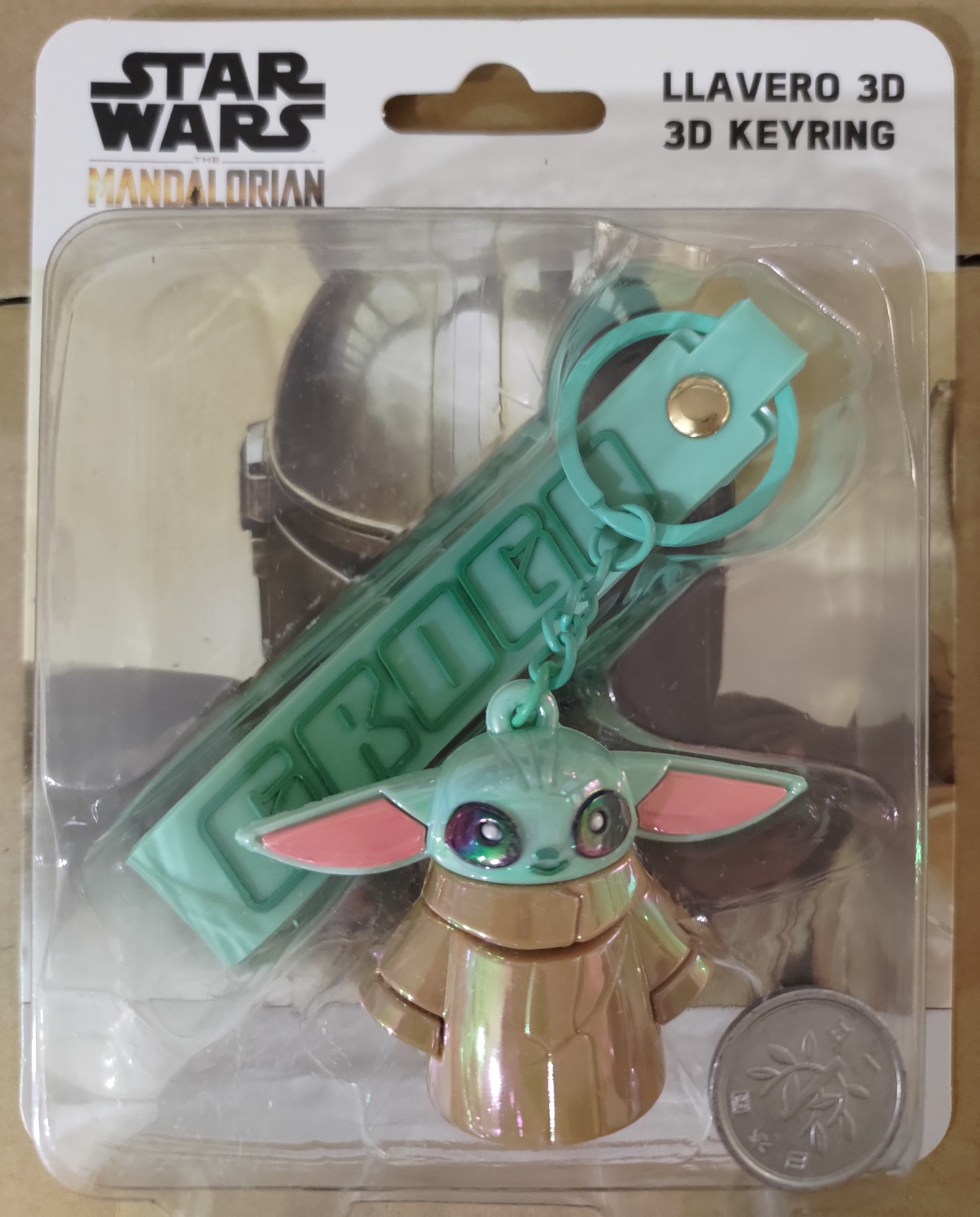 スターウォーズ Star Wars マンダロリアン グローグー オーロラ ラバーストラップつきキーホルダーの画像