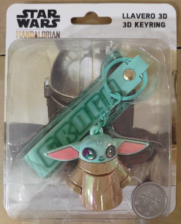スターウォーズ Star Wars マンダロリアン グローグー オーロラ ラバーストラップつきキーホルダーの画像