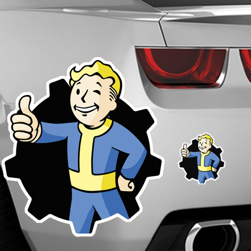 Fallout 4 Vault Boy Cog Vinyl Decalの画像