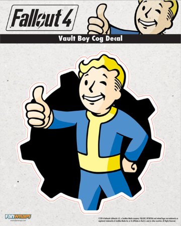 Fallout 4 Vault Boy Cog Vinyl Decal画像