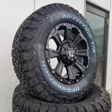 デリカD5 エクストレイル RAV4 クロスロード タイヤホイールセット 16インチ DeathRock BF グッドリッチ オールテレン KO2 215/70R16 225/70R16の画像