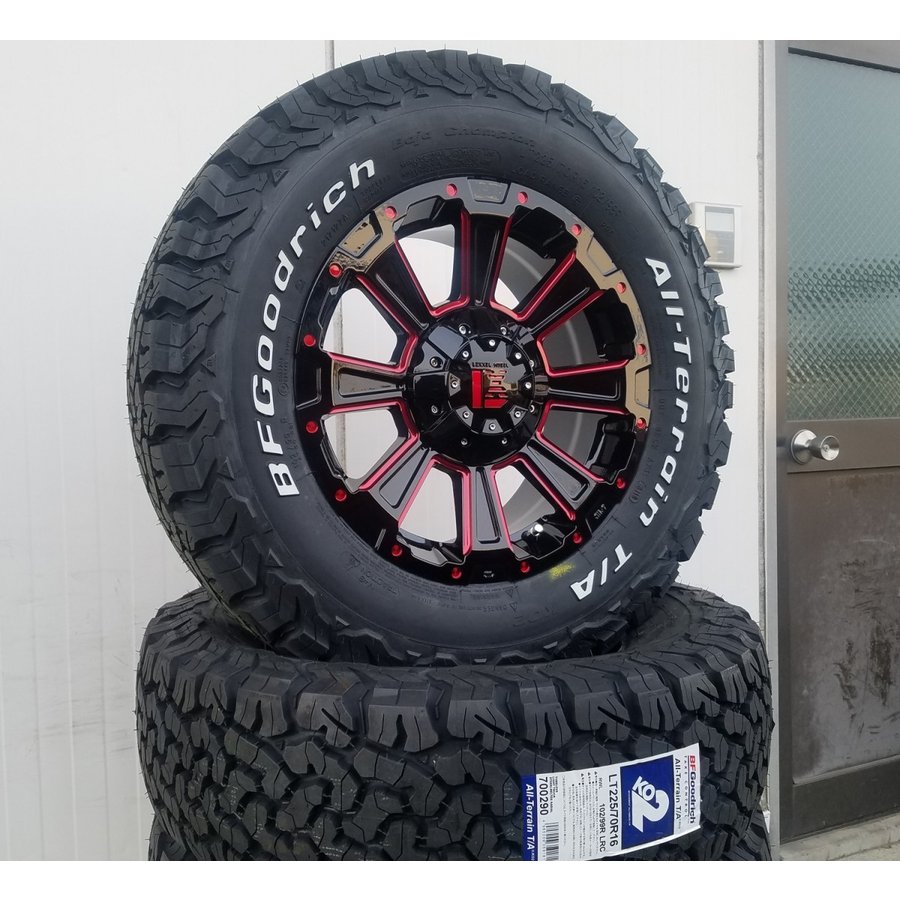 デリカD5 エクストレイル RAV4 クロスロード タイヤホイールセット 16インチ DeathRock BF グッドリッチ オールテレン KO2 215/70R16 225/70R16の画像