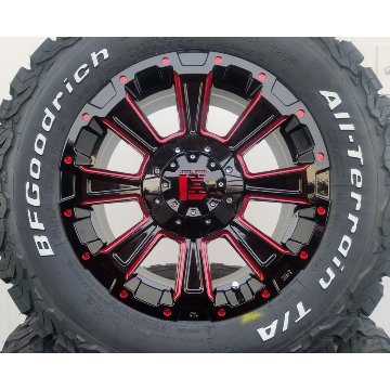 デリカD5 エクストレイル RAV4 クロスロード タイヤホイールセット 16インチ DeathRock BF グッドリッチ オールテレン KO2 215/70R16 225/70R16の画像