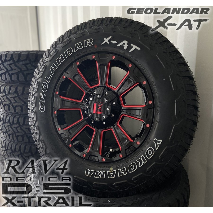 D5 RAV4 エクストレイル アウトランダー タイヤホイールセット 16インチ DeathRock ヨコハマタイヤ ジオランダー X-AT G016 235/70R16の画像